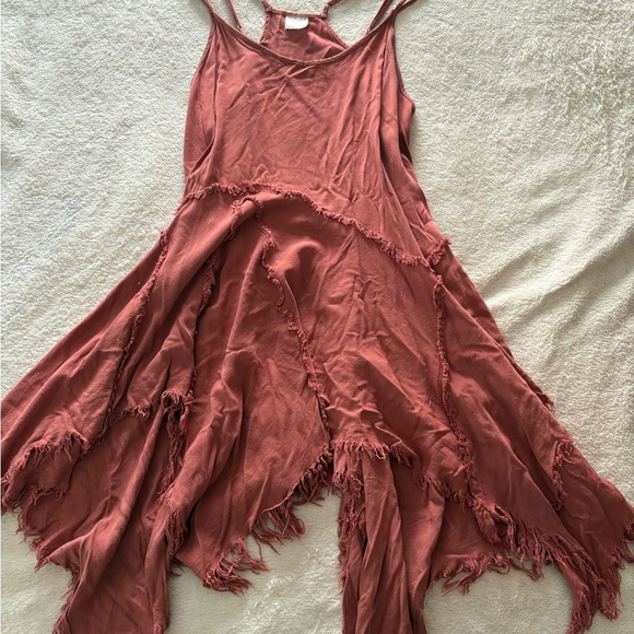Free People Fairycore Handkerchief Hem Dress in Rust - Picture 2 of 5